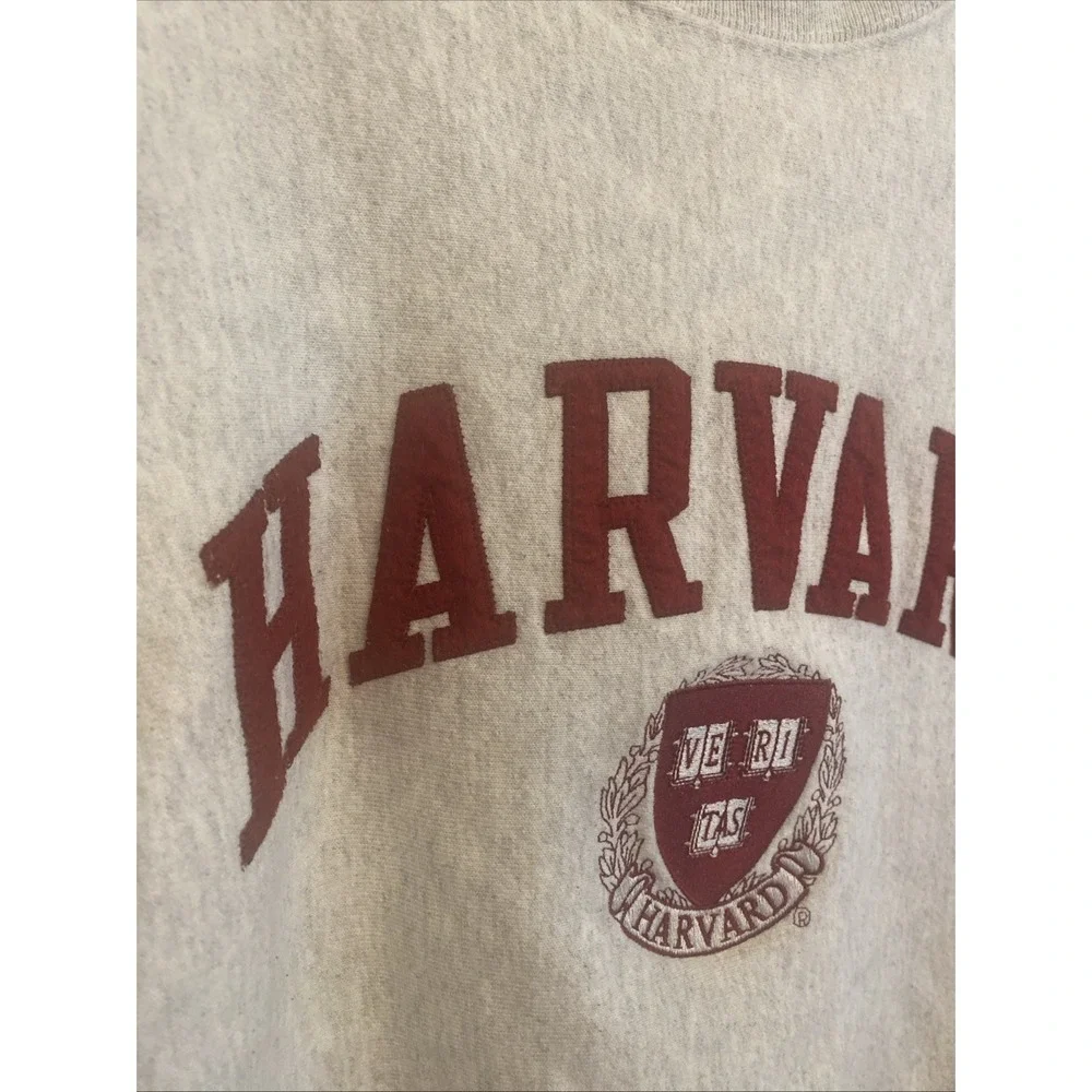 Vtg Champion Reverse Weave 90's Harvard Embroidered Crop Sweatshirt Size Small - Picture 4 of 10